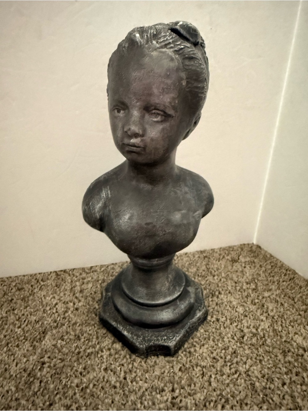 Antique Vintage Cast Chalk-ware ? Bust of Louise Brogniart after JEAN ANTOINE